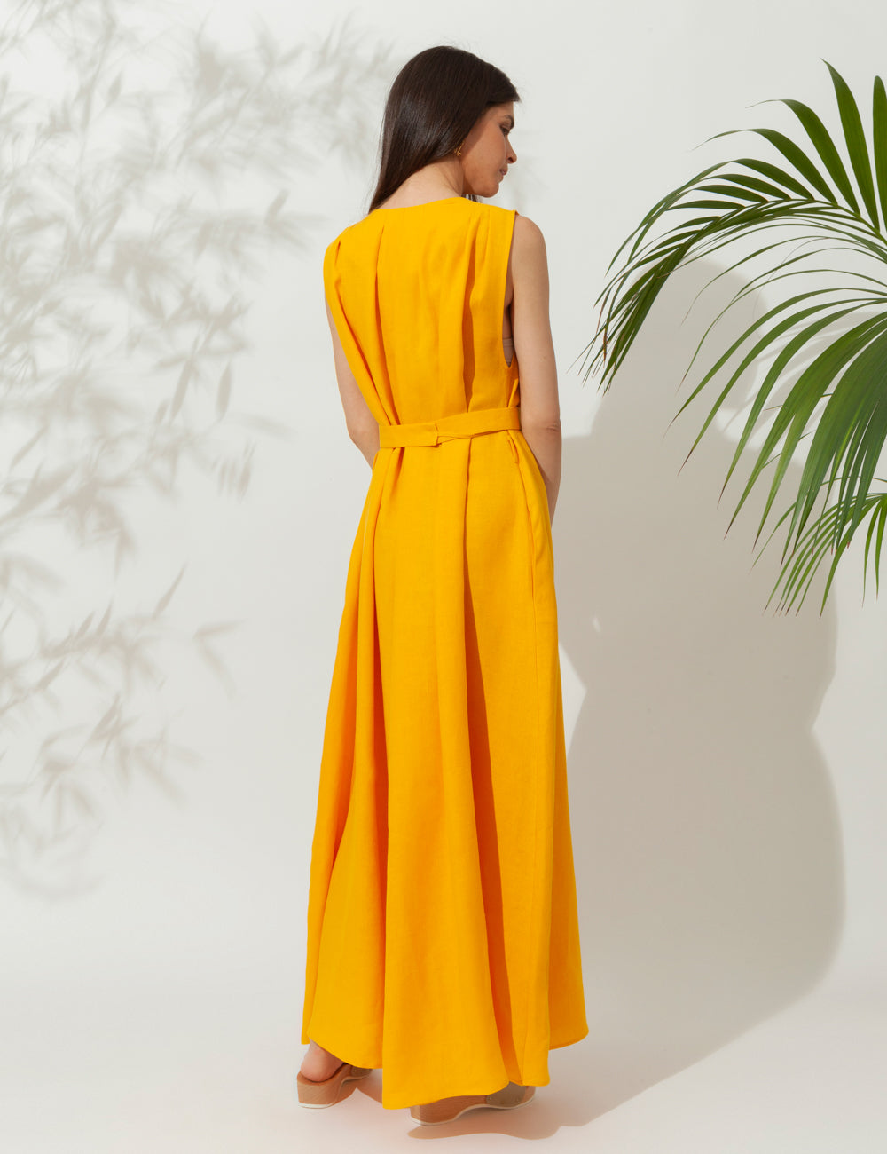 ELENI BELTED MAXI DRESS YELLOW