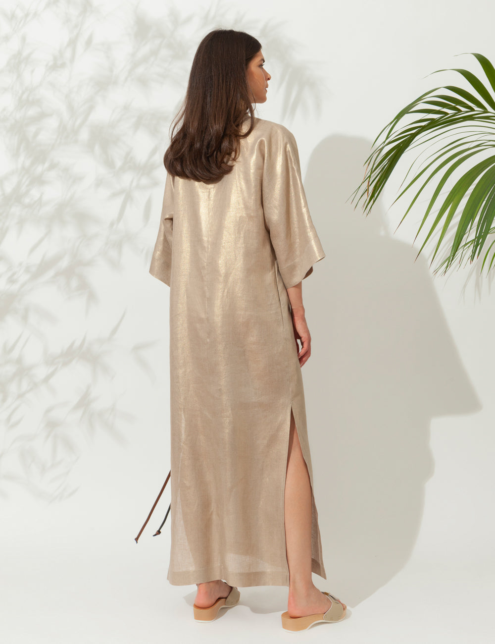 HELIOS LONG KAFTAN WITH GOLDEN BUCKLES