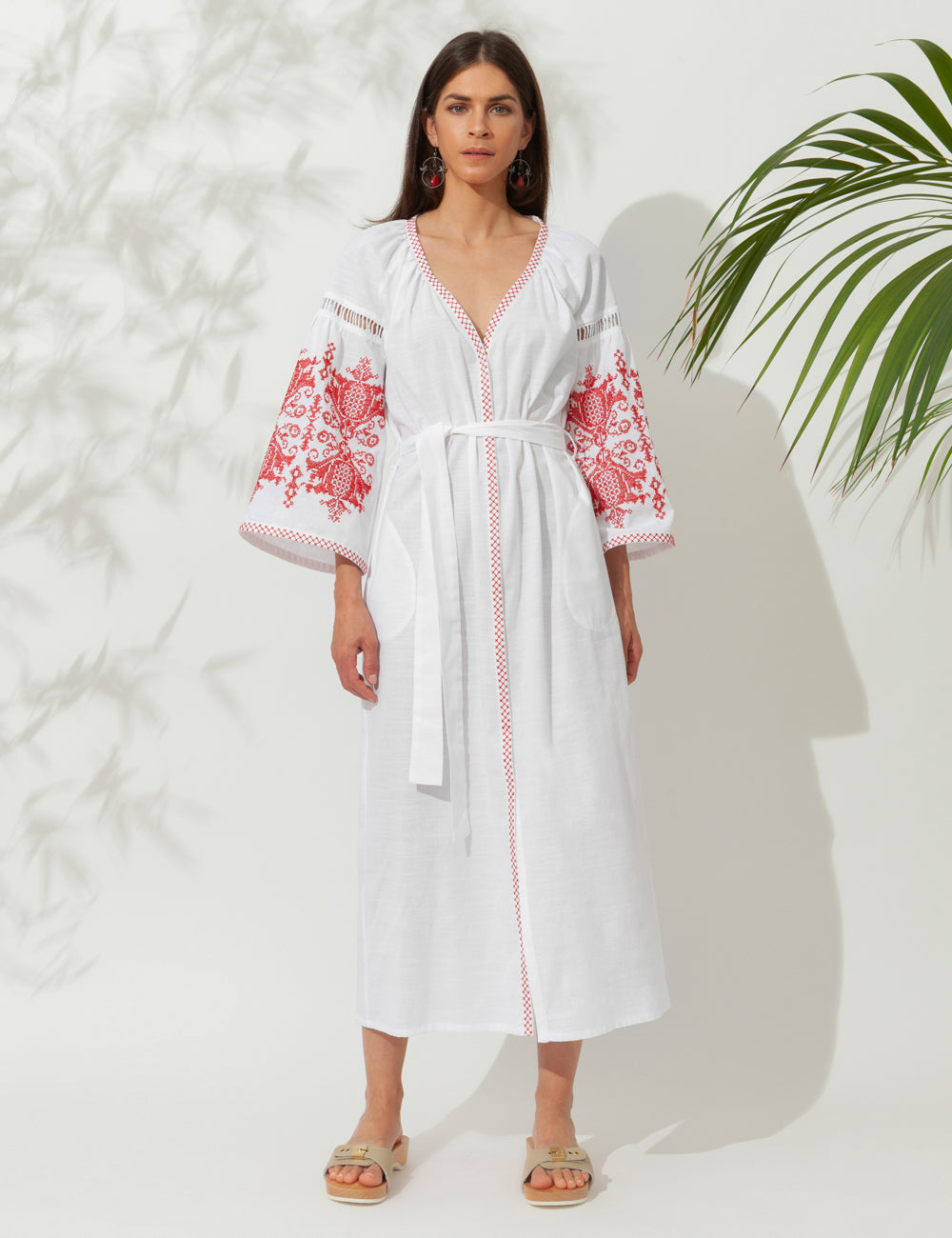 PENELOPE EMBROIDERED LONG KAFTAN