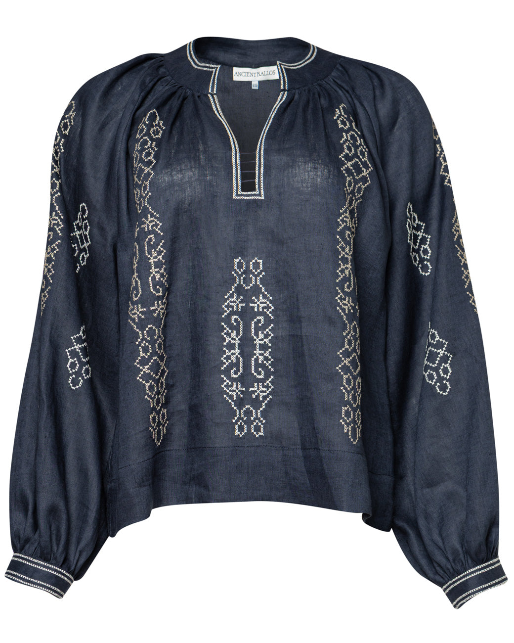ARGINI EMBROIDERED LINEN BLOUSE