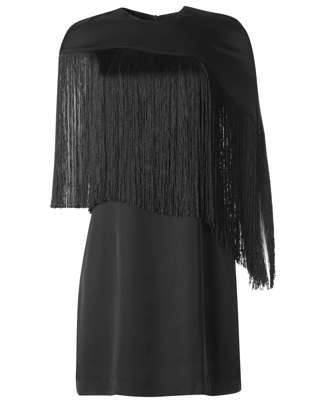 CAPE FRINGED MINI DRESS
