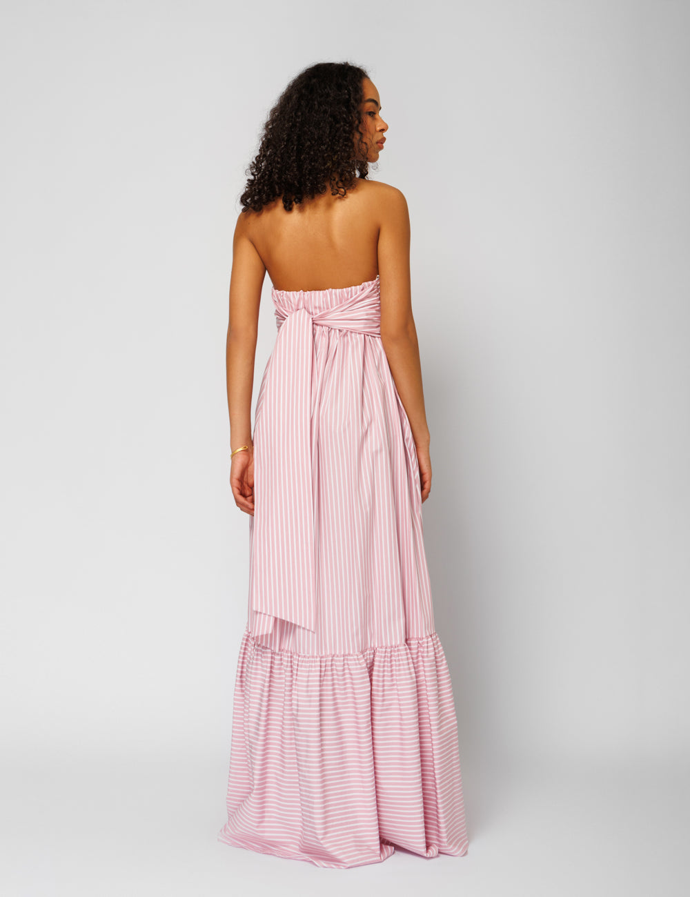 AEOLIA COTTON POPLIN STRIPED GOWN - WEB EXCLUSIVE