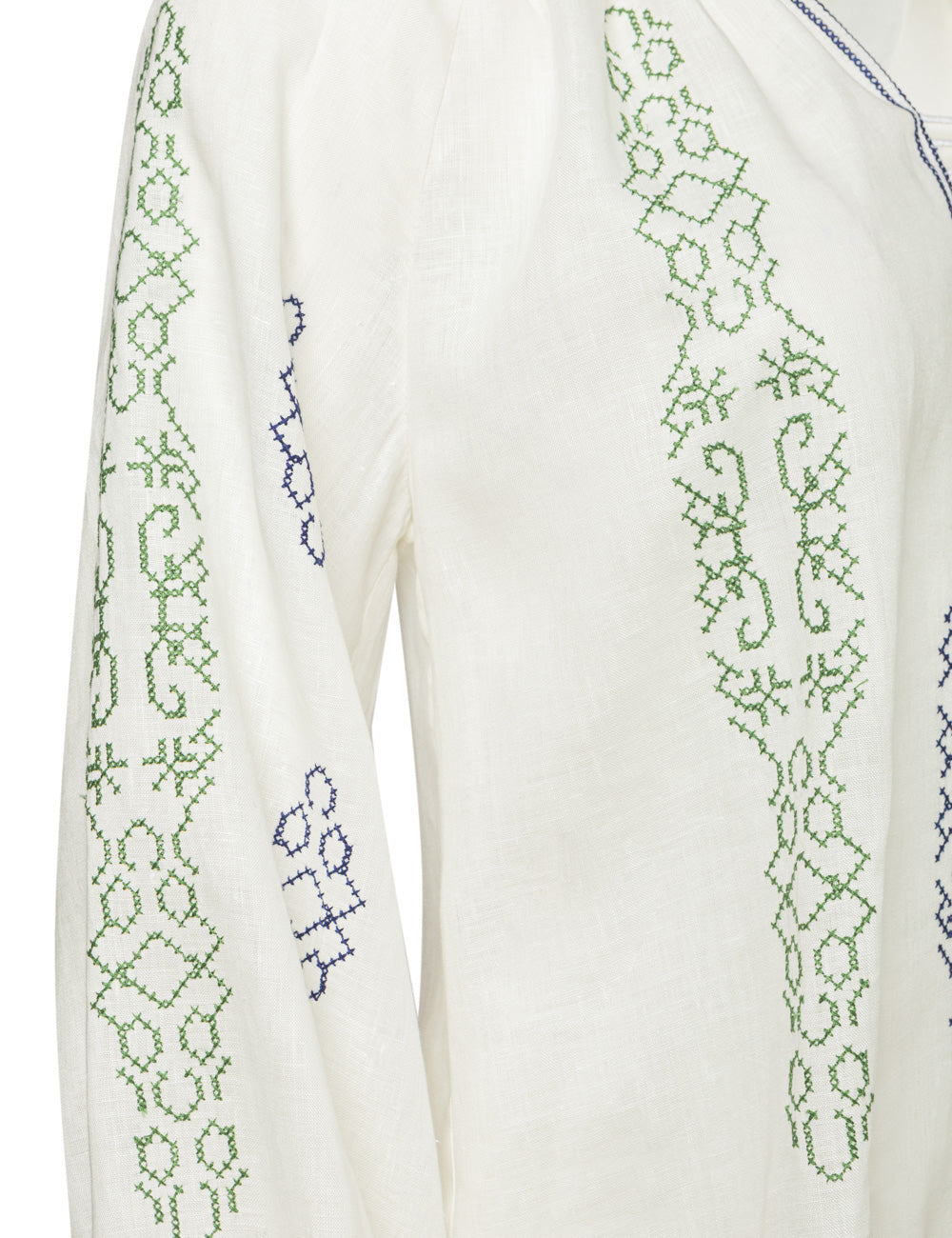 ARGINI EMBROIDERED LINEN BLOUSE - WEB EXCLUSIVE