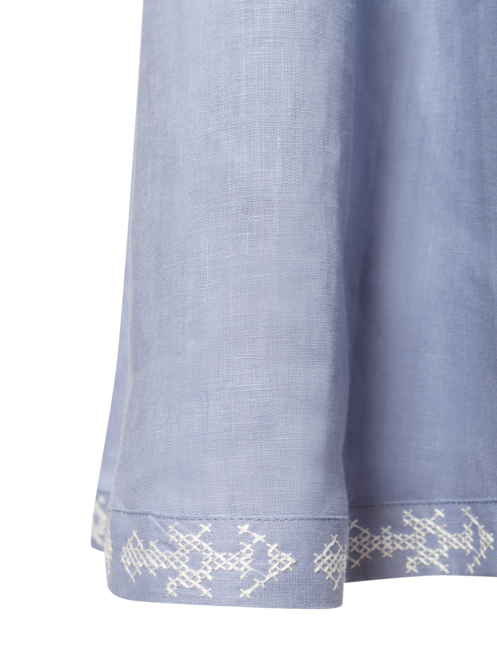 PENELOPE EMBROIDERED PUFF SLEEVE LINEN LONG DRESS - WEB EXCLUSIVE