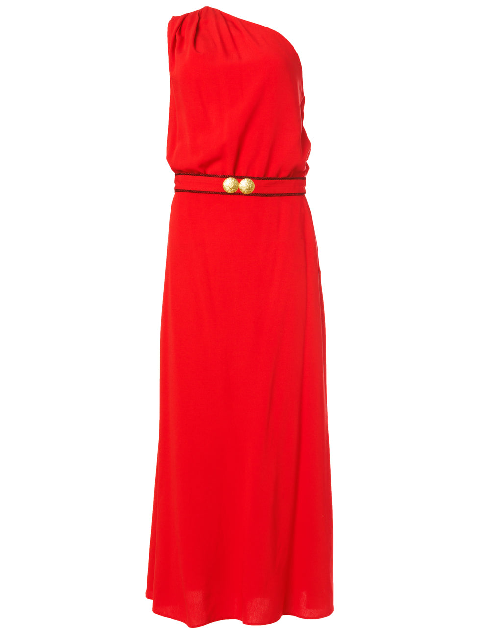 PORPES ONE SHOULDER MIDI DRESS