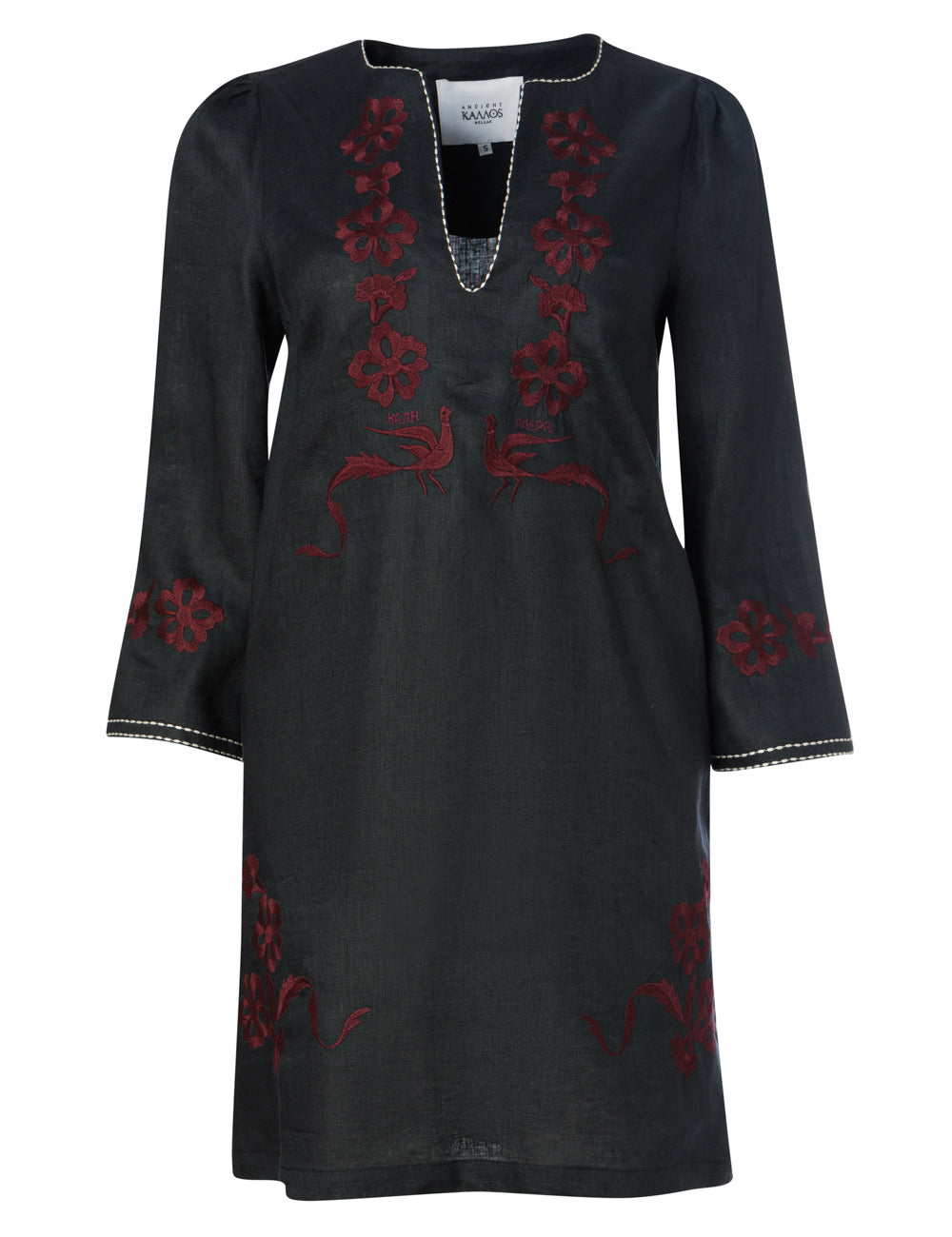 KALIMERA EMBROIDERED LINEN DRESS