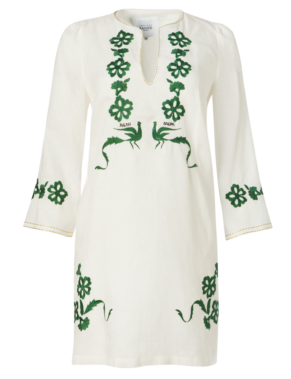 KALIMERA EMBROIDERED LINEN DRESS