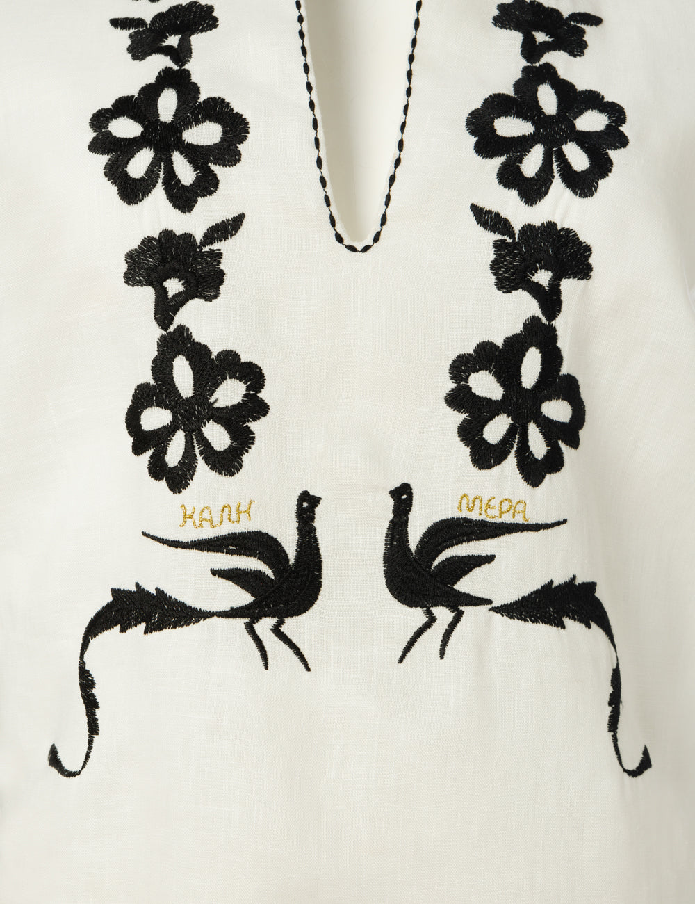 KALIMERA EMBROIDERED LINEN TOP