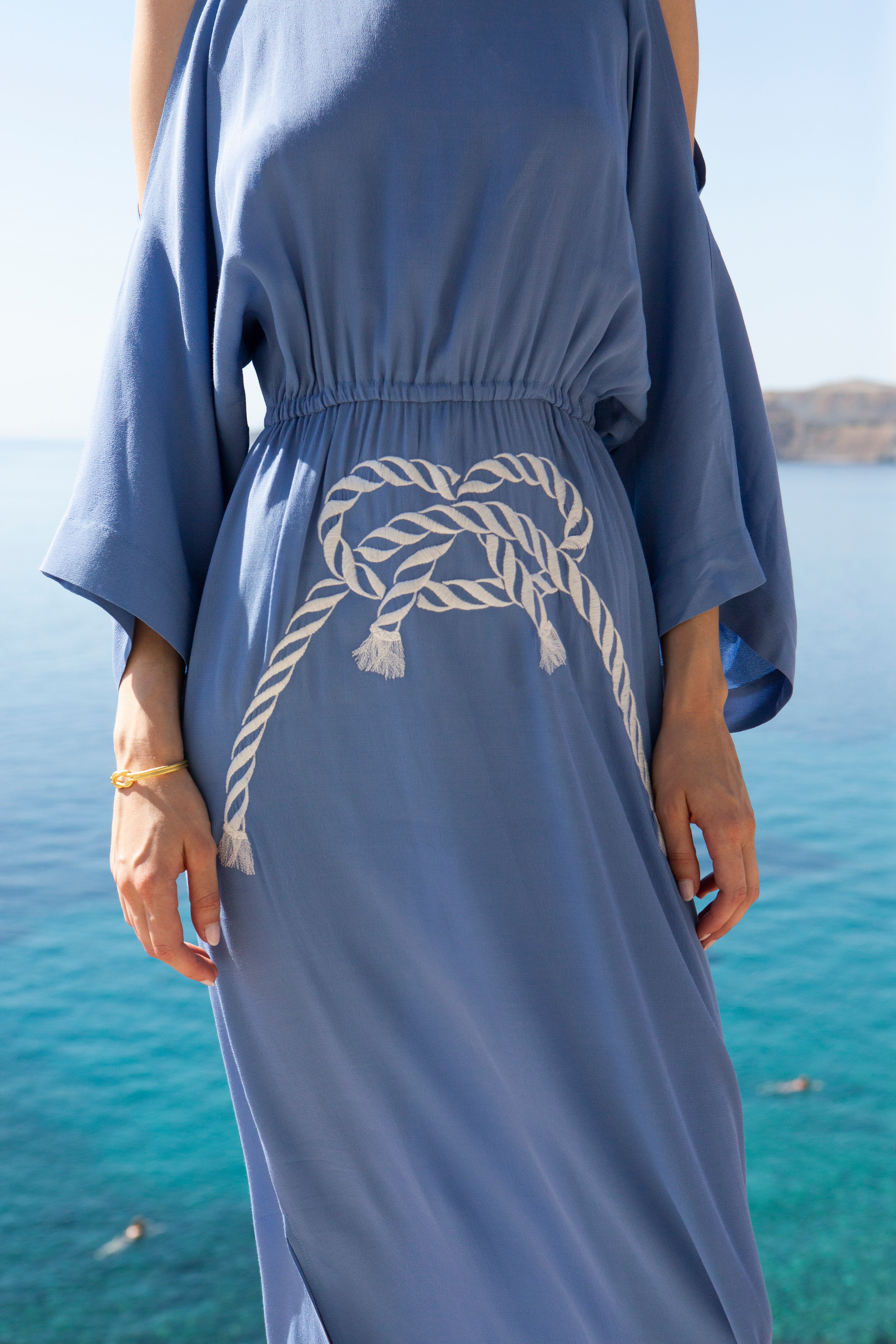 MARINA OFF-SHOULDER MAXI EMBROIDERED DRESS