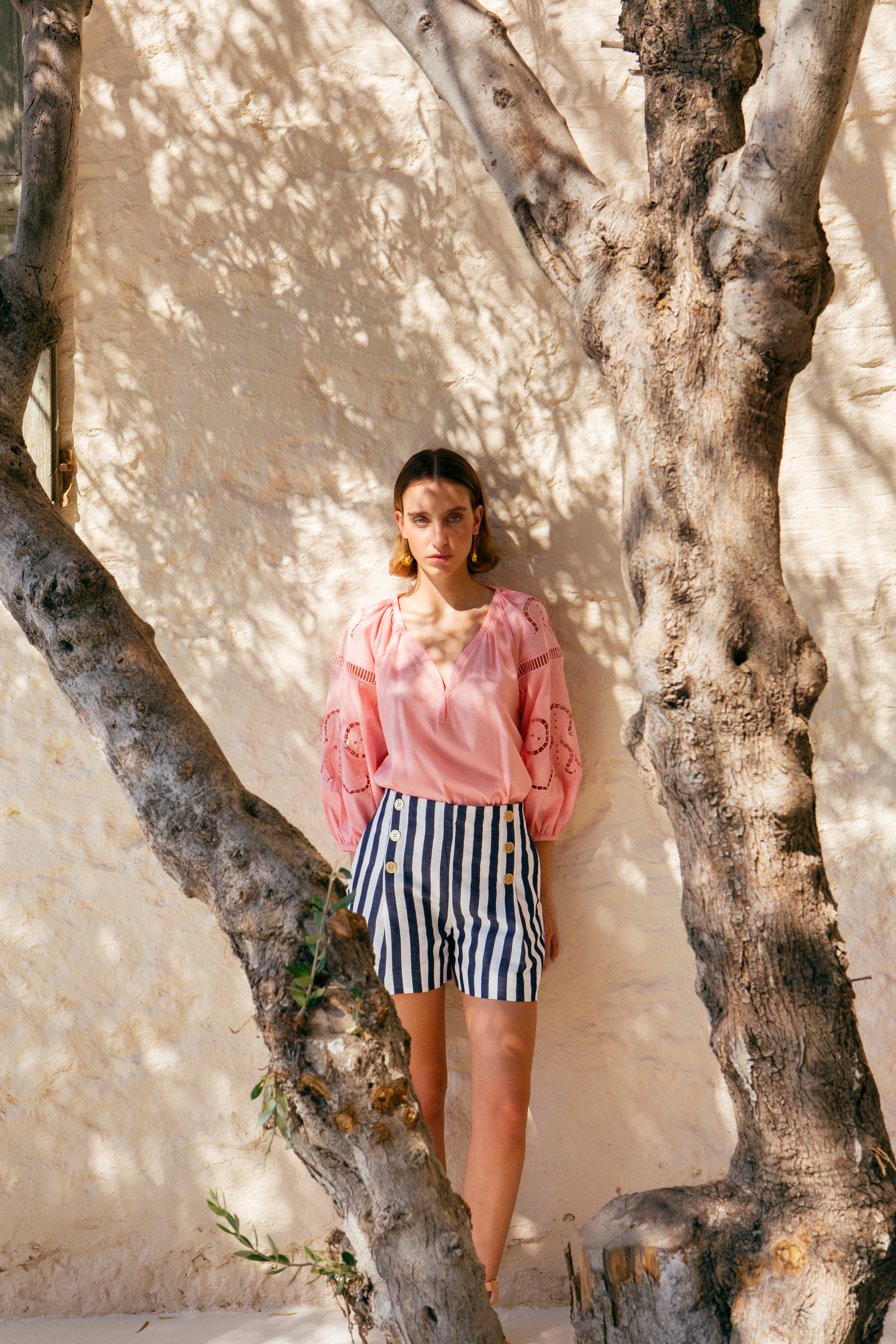 IPHIGENIA CUT EMBROIDERED  BLOUSE