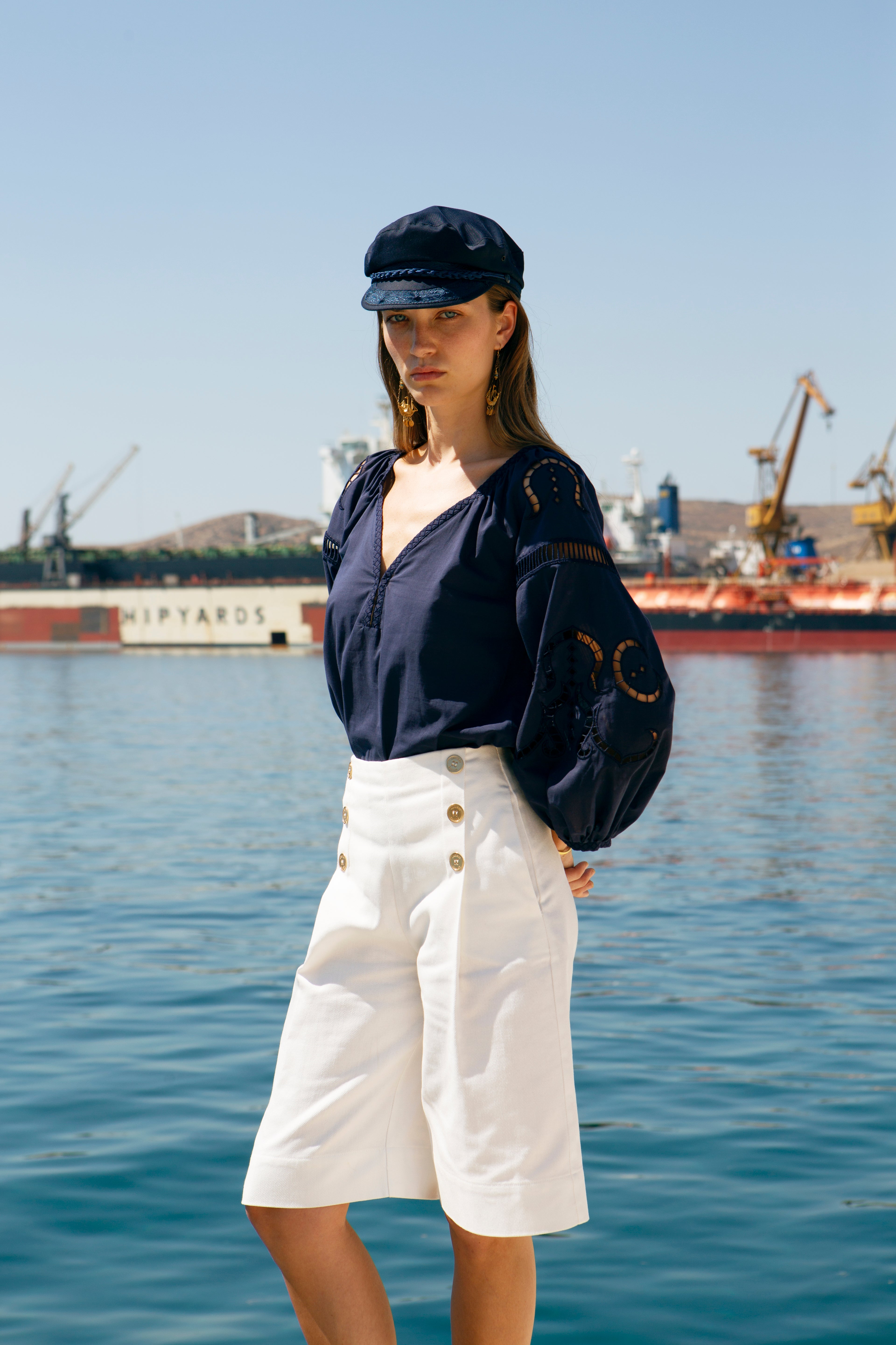 IPHIGENIA CUT EMBROIDERED  BLOUSE