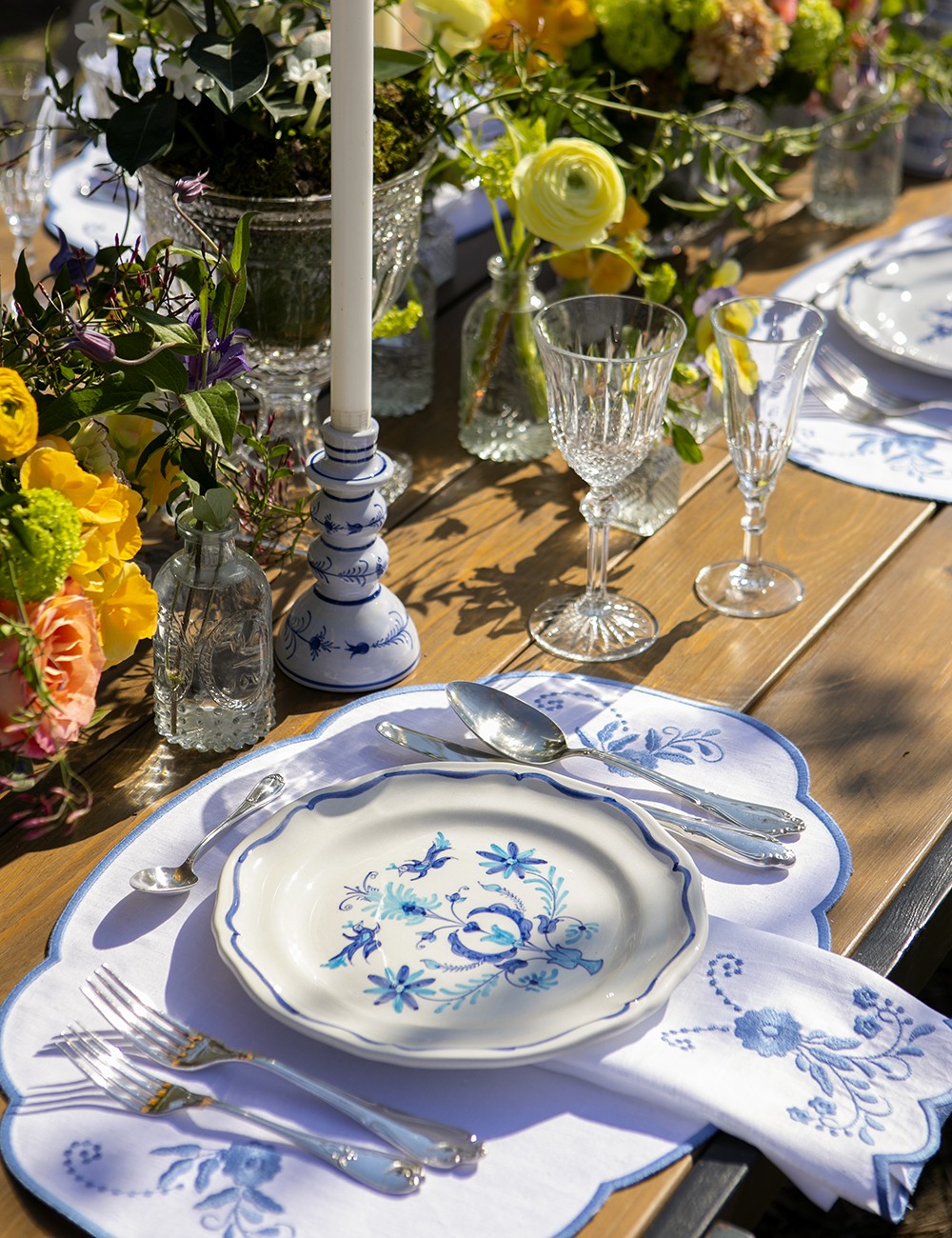 SET OF TWO SKYROS DINNER PLATES LIGHT BLUE