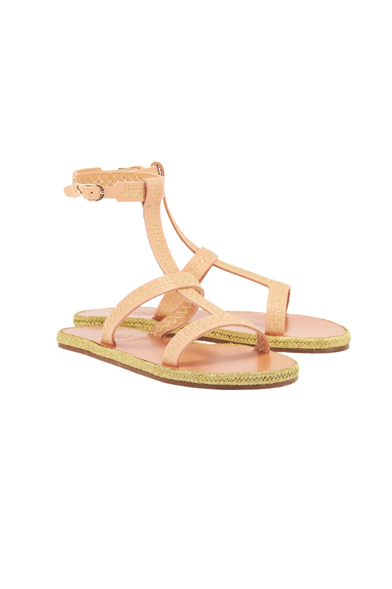 PENELOPE CROSS STITCH LEATHER ESPADRILLE SANDALS